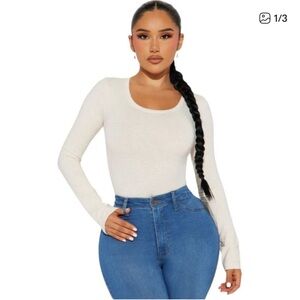 NWOT  Women’s Fashion Nova Brianna Long Sleeve Tee Sizw Largw